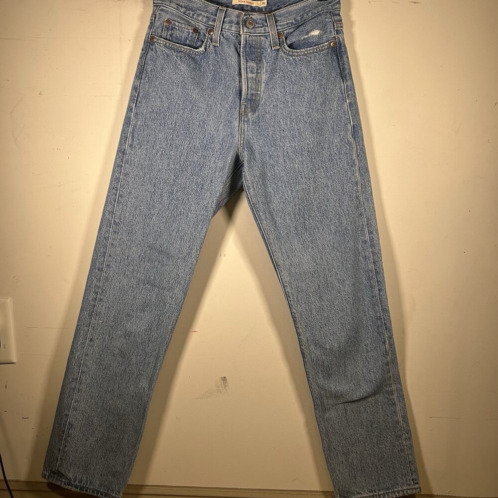 Levi's Jeans Women 25 Blue Wedgie Straight Button Fly High Waist Premium